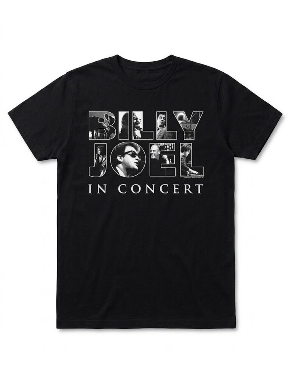 Indie Sleaze Billy Joel 2015 MSG Concert Tour Black Graphic Band T Shirt